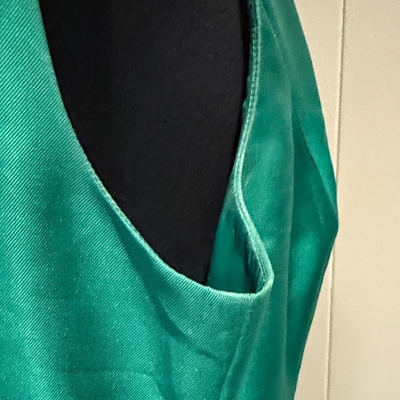 B36 Adrianna Papell Women’s Plus 16 Green Satin Sleeveless A-Line Maxi Dress - Picture 8 of 16